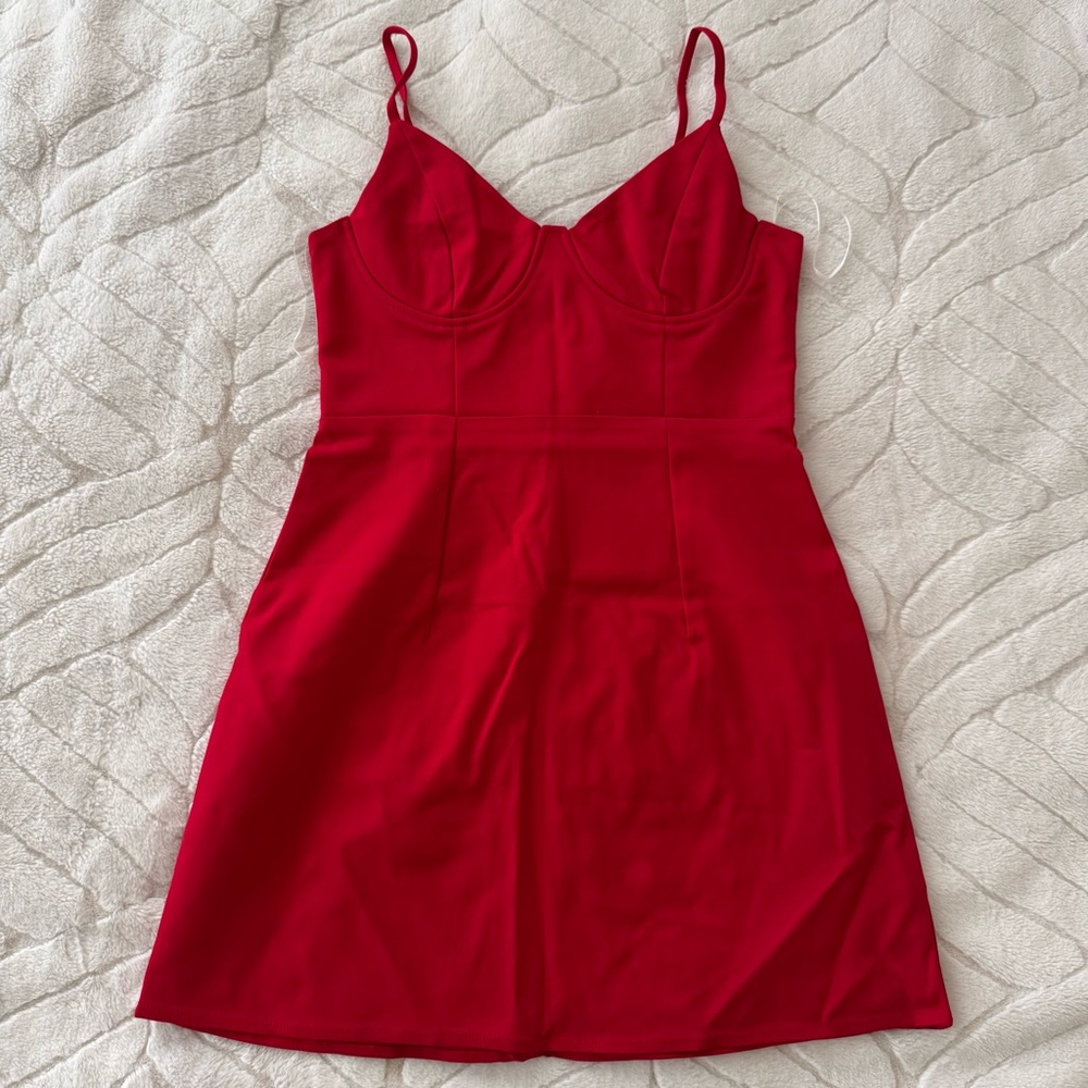 Princess Polly Novella Red Mini Dress NWT